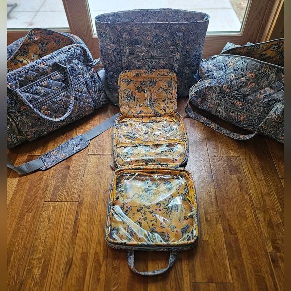 Vera Bradley 4 PIECE SET Rain Forest Toile Travel Bag - Picture 14 of 16